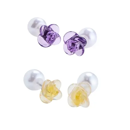 Torico Vintage Glass Flower Pierce
