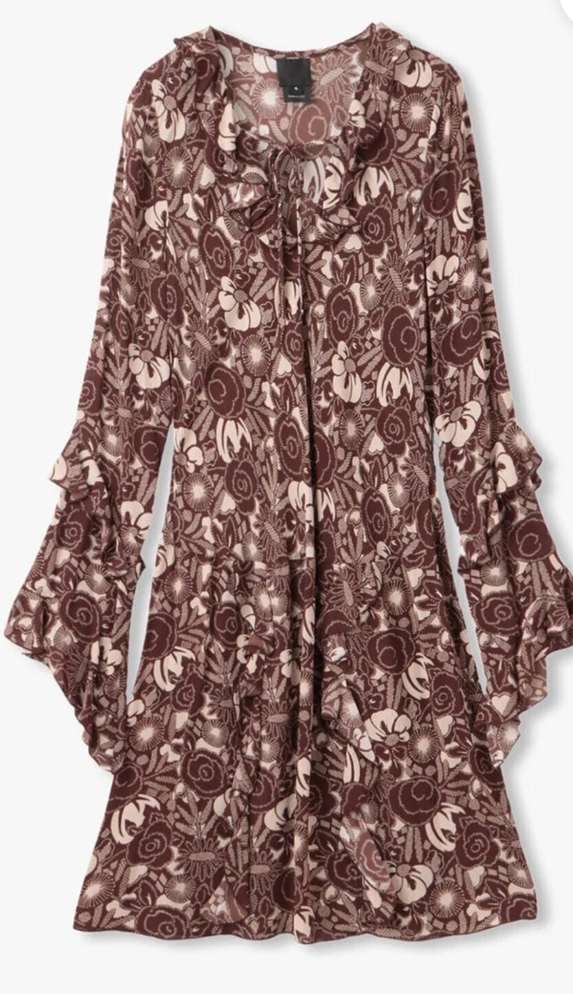 ANNA SUI Bloomsbury Buds Crepe Ruffle Dress