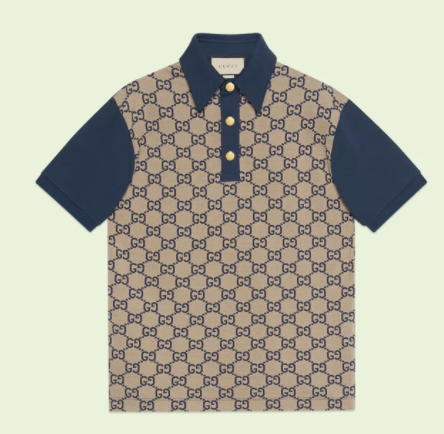 GUCCI マキシGG シルクコットン ポロシャツ
