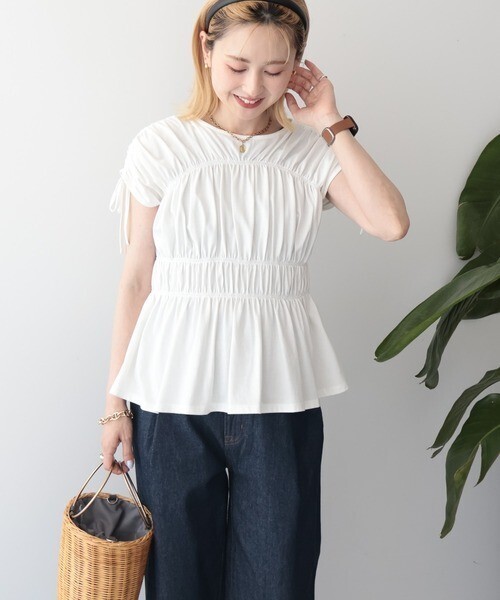 AMERICAN HOLIC シャーリングショルダーリボンプルオーバー