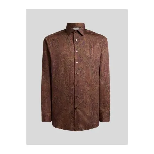 ETRO アルニカモチーフ コットンサテン シャツ