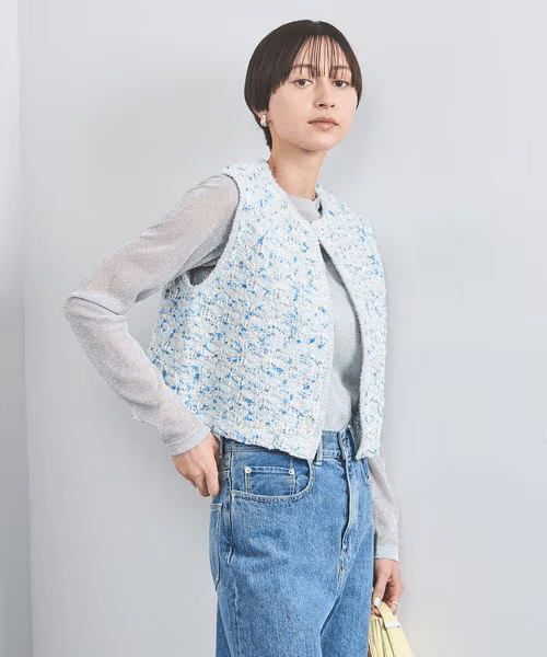 UNITED ARROWS ミックスツイード ニットベスト