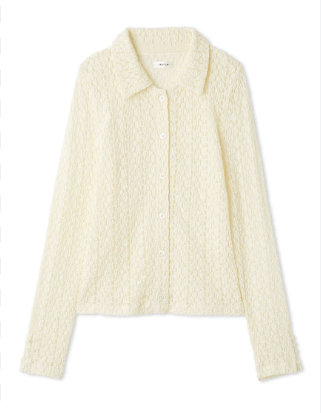 FRAY I.D ストレッチレースアタッチドカラーシャツ