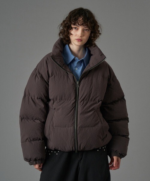 ONCILY CHECKED PADDING STAND-NECK BLOUSON