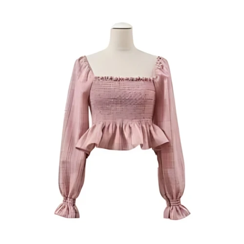 PUNYUS シャーリングショートブラウス