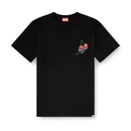 DIESEL Cotton T-shirt with cherry graphic