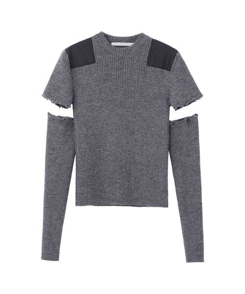 JOHN LAWRENCE SULLIVAN SHOULDER PAD RIB KNIT SWEATER WITH GLOVES