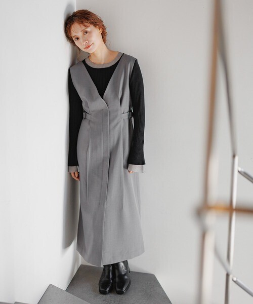 mysty woman Vネックジャンスカ