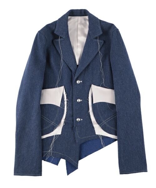 sulvam Wool-denim long sleeve jacket