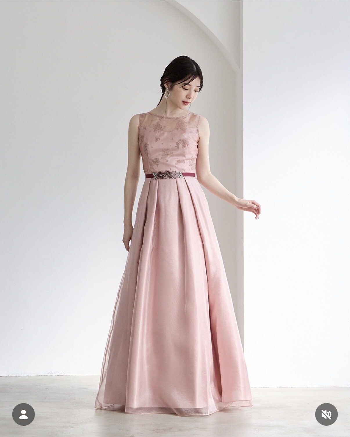 Aimer フラワーラメフロッキーAラインドレス