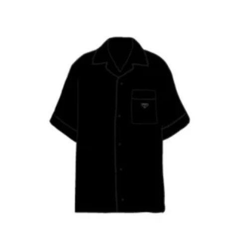 PRADA コットンテリー ボウリングシャツ