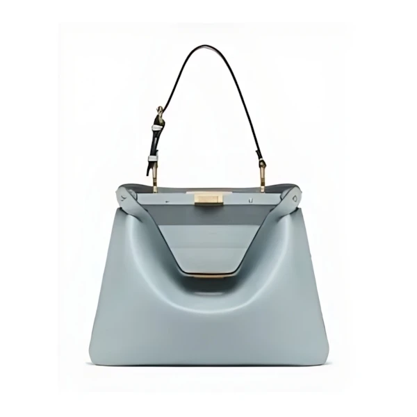 FENDI ピーカブー ソフト ミディアム ライトブルー レザー バッグ