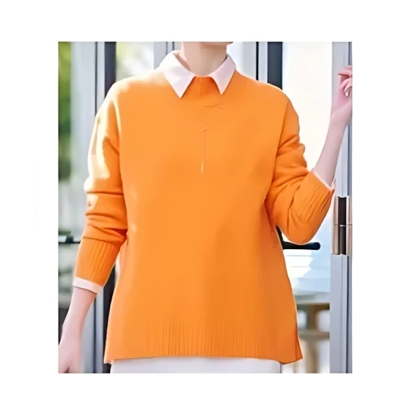INDIVI バックスリット ハイネックニット