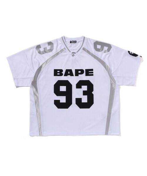 A BATHING APE LINE CAMO JACQUARD RELAXED FIT FOOTBALL JERSEY