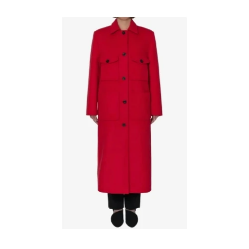 Greed International KIWI Wool Long Coat in Red