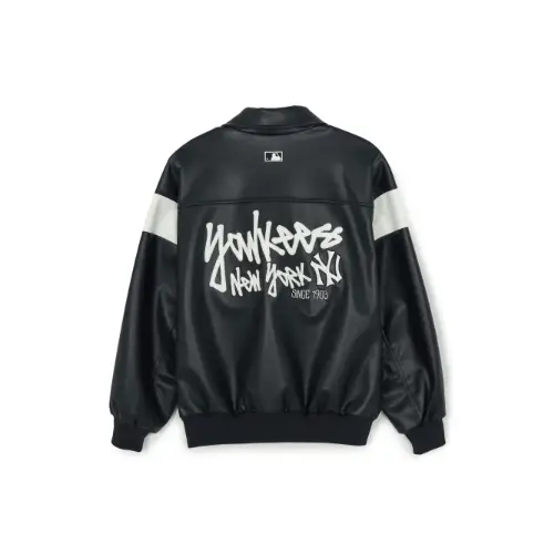 MLB Korea Blocking Fake Leather Jacket New York Yankees