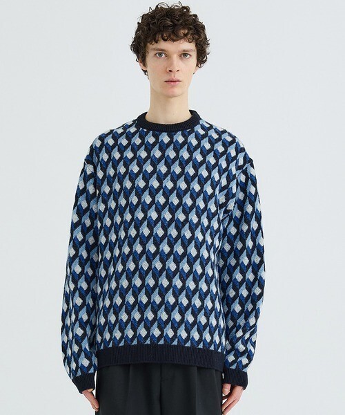 LiNoH GEOMETRIC KNIT PULLOVER