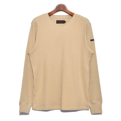 In’crewsive ヘビーワッフル カットソー 長袖 Vネック