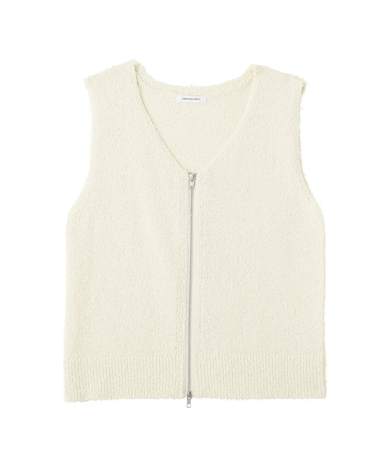 AMERICAN HOLIC ダブルZIPシャギーニットベスト