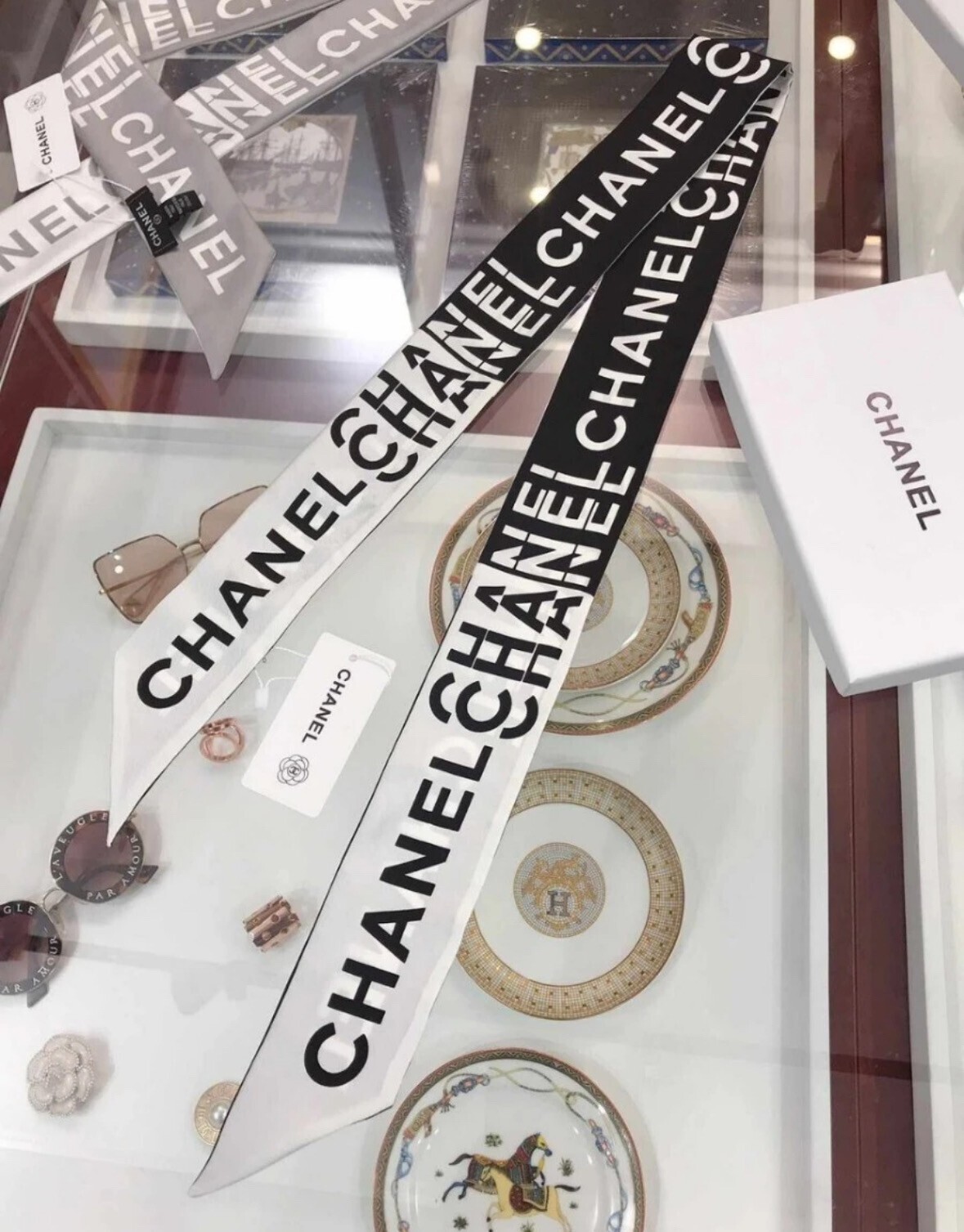 CHANEL スカーフ ツイル シルク