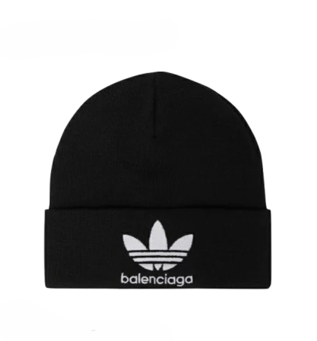 Balenciaga BALENCIAGA × Adidas Logo beanie Black Cap