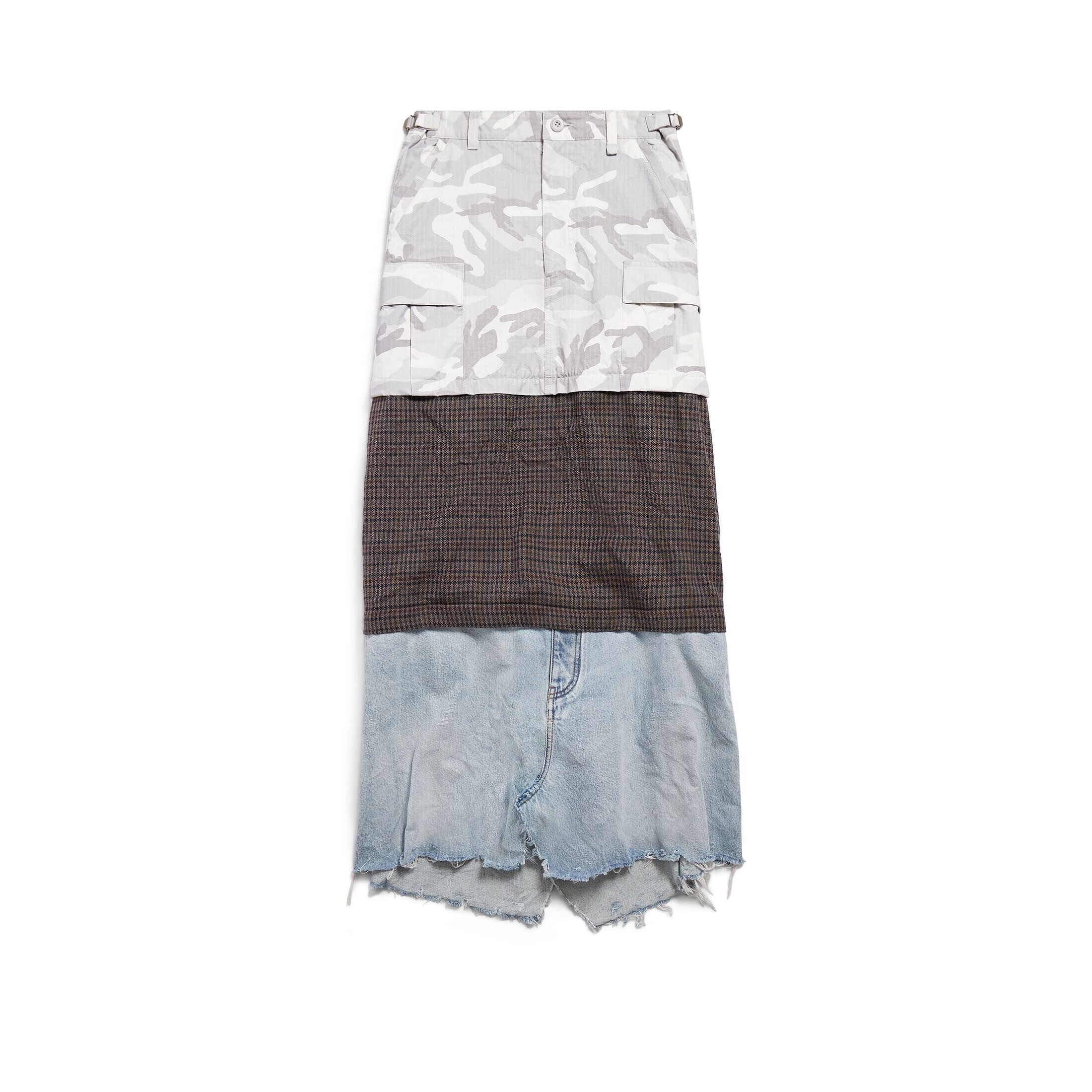 Balenciaga GRAYSCALE CAMO MAXI LAYERED CARGO スカート