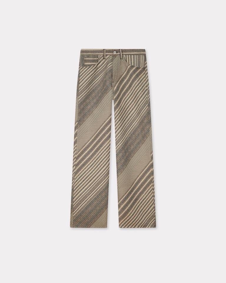 KENZO 'KENZO DIAGONAL STRIPE' ターンアップ ワイド フィット ジーンズ
