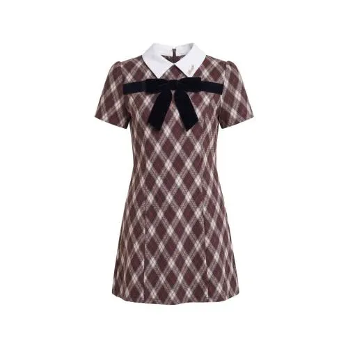 Rosé Muse Ribbon point check mini shirts