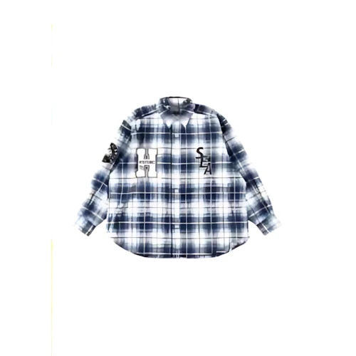 WIND AND SEA × HYSTERIC GLAMOUR CHECK SHIRT / BLUE (HYS-3-04) WDS-HYS-3-04