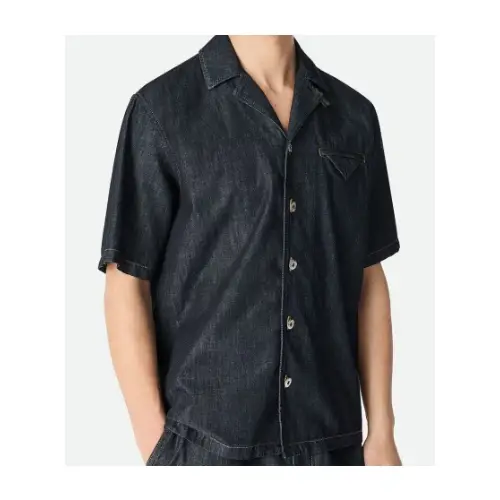 BOTTEGA VENETA リンスド インディゴ ストレート デニム シャツ