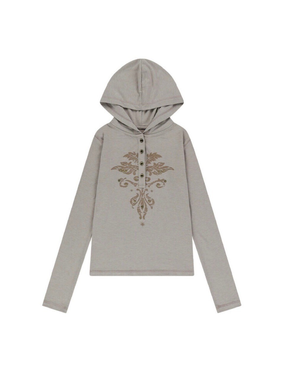 AAKAM Studded Leaf Hooded Long Sleeve