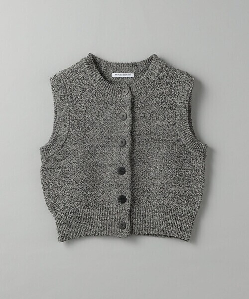 BEAUTY&YOUTH UNITED ARROWS フロントボタン ミックスカラー ニット ベスト -ウォッシャブル-