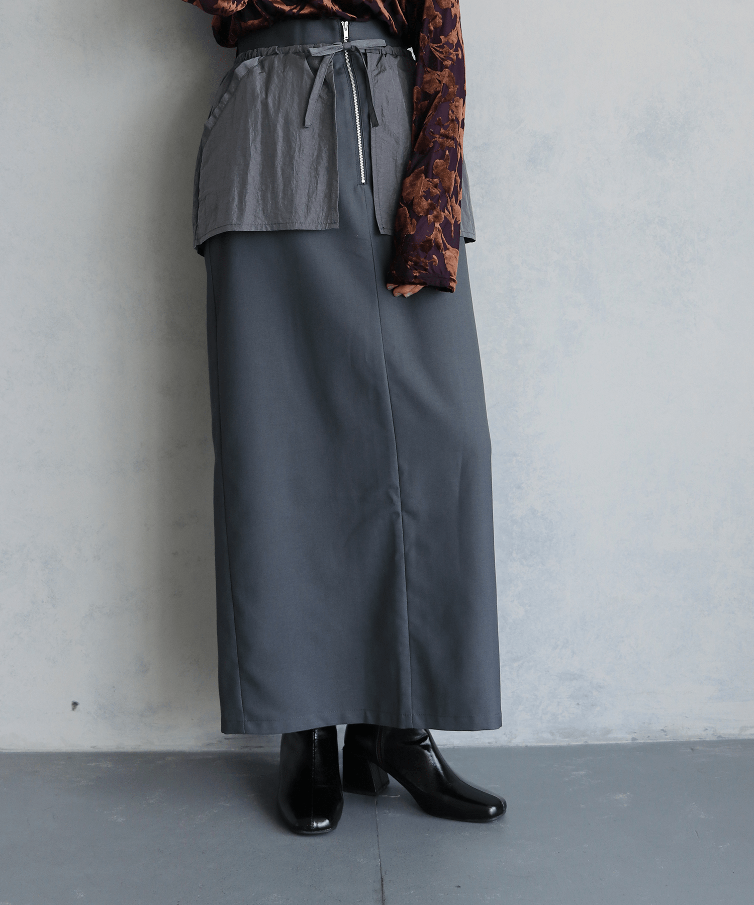 &g’aime NYLON DOCKING PEPLUM SKIRT/980-65604
