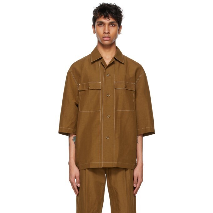 Lemaire Tan Pajama Short Sleeve Shirt
