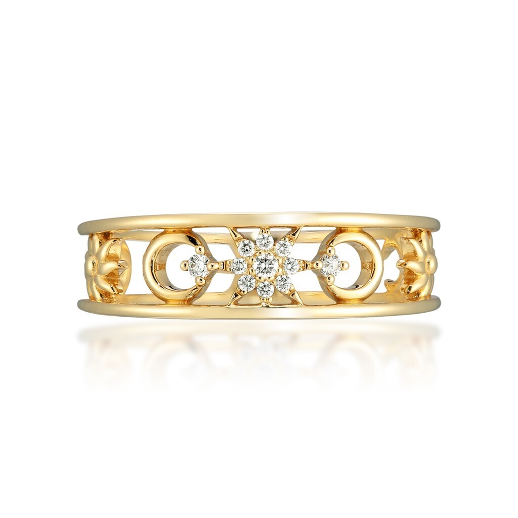 STAR JEWELRY K18 リング MOON & SUN RING