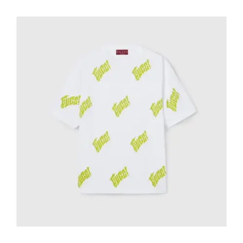 GUCCI Embroidered cotton jersey T-shirt
