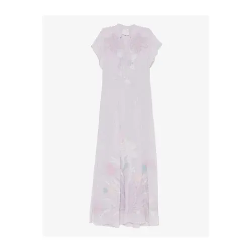 forte_forte embroidered dress “iris velvet” lilac