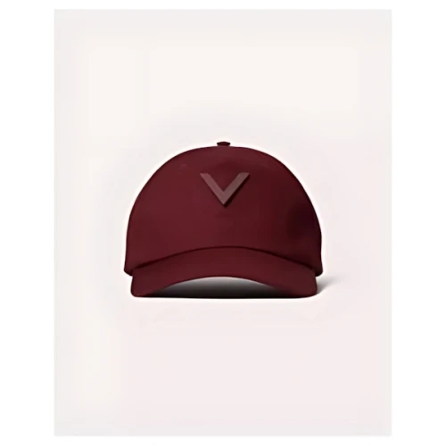 VALENTINO メタルVアップリケ Vディテール コットン ベースボールキャップ