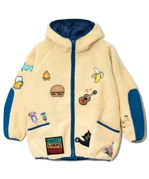 go slow caravan ボア刺繍いっぱいパーカーJKT