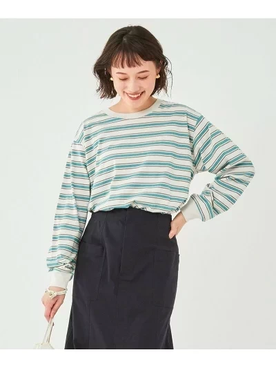green label relaxing ロゴ マルチボーダー Tシャツ