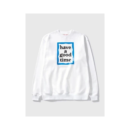 Have a good time BLUE FRAME L/S TEE WHITE