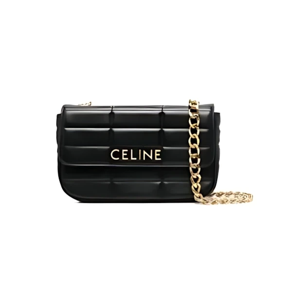 CELINE チェーン ショルダーバッグ マトラッセ モノクローム / キルティング カーフスキン