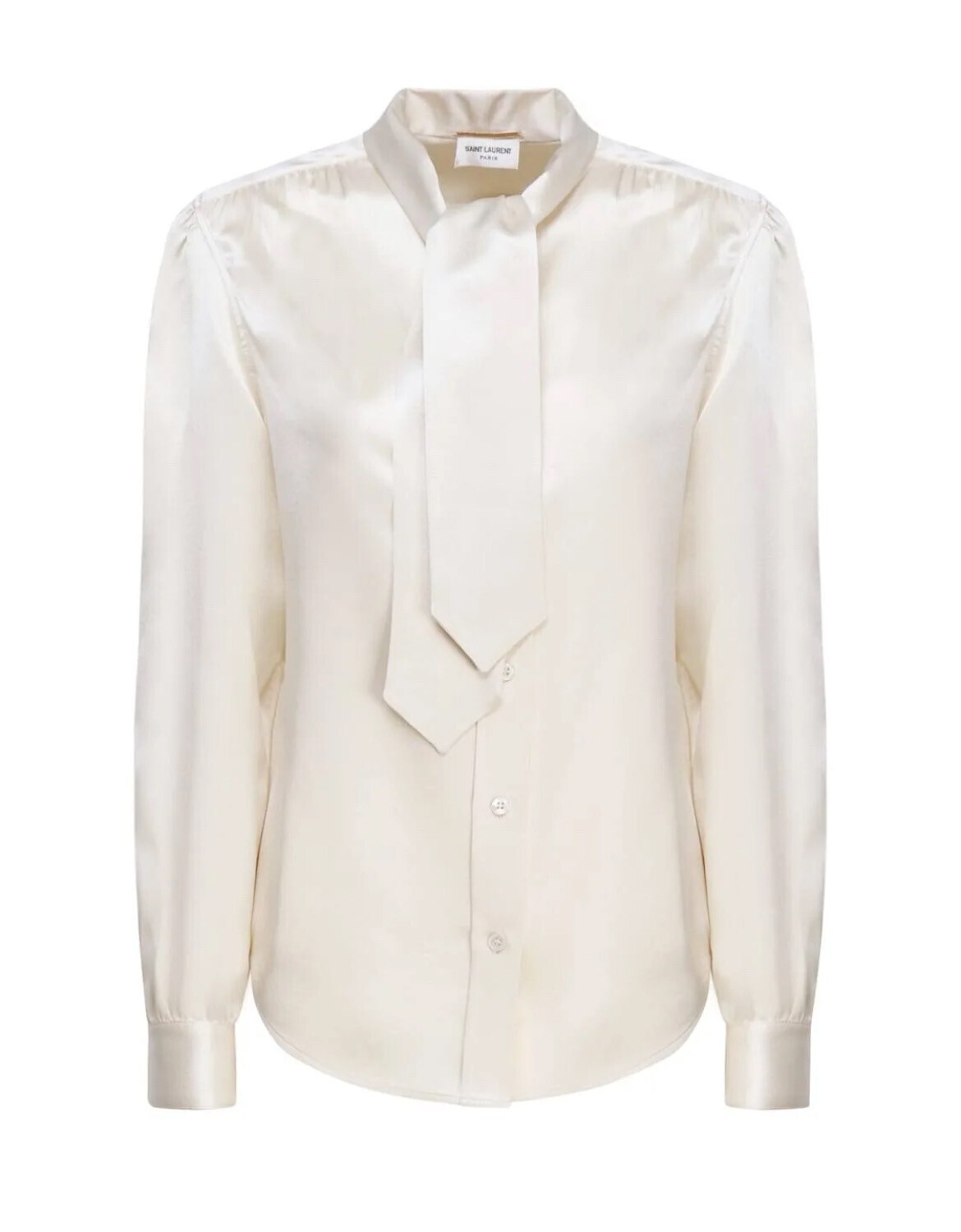 SAINT LAURENT lavallière-neck silk-satin blouse