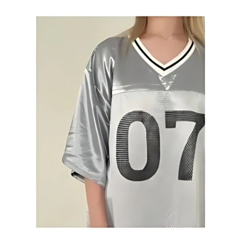 KISS THE CLUB satin uniform tshirt