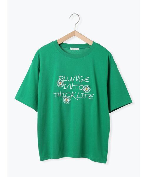 ehka sopo 花ロゴ刺繍Tシャツ