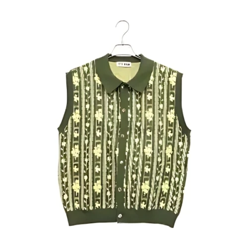 TTT_MSW flower jacquard knit vest