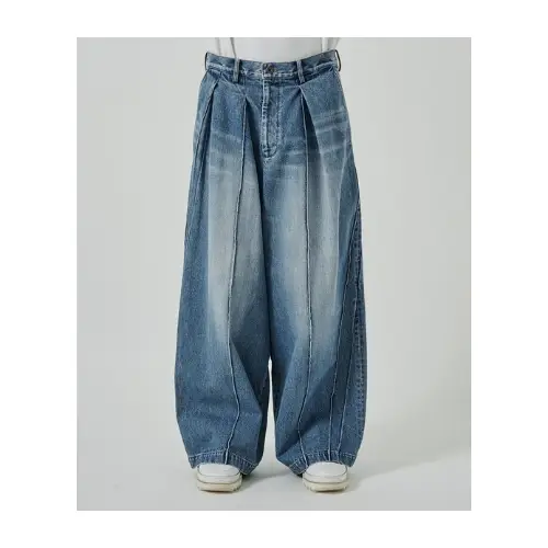 KHOKI Pleat-design denim pants