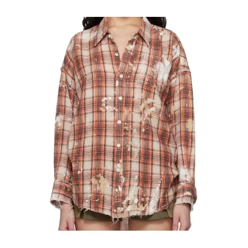 R13 Shredded Seam Drop Neck シャツ
