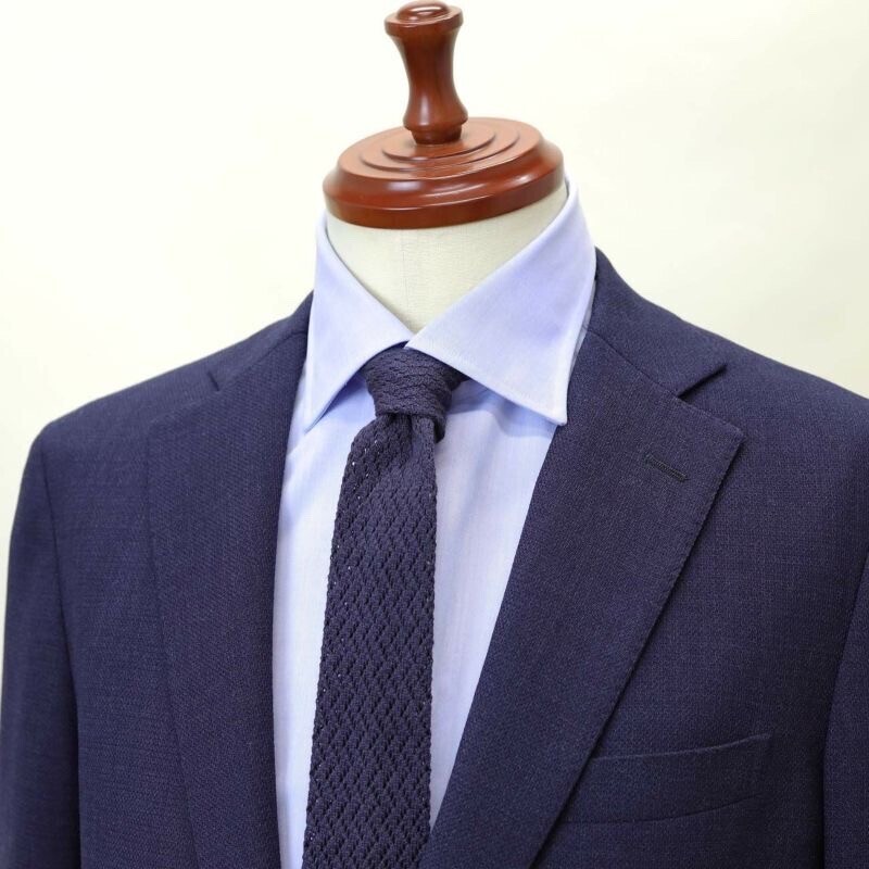 ネクタイの成和 KINSHOKUネクタイ 海島綿 Sea Island Cotton ニットタイ ヘリンボン
