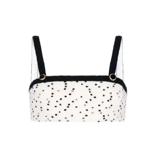 Alessandra Rich bouclé wool-blend cropped top